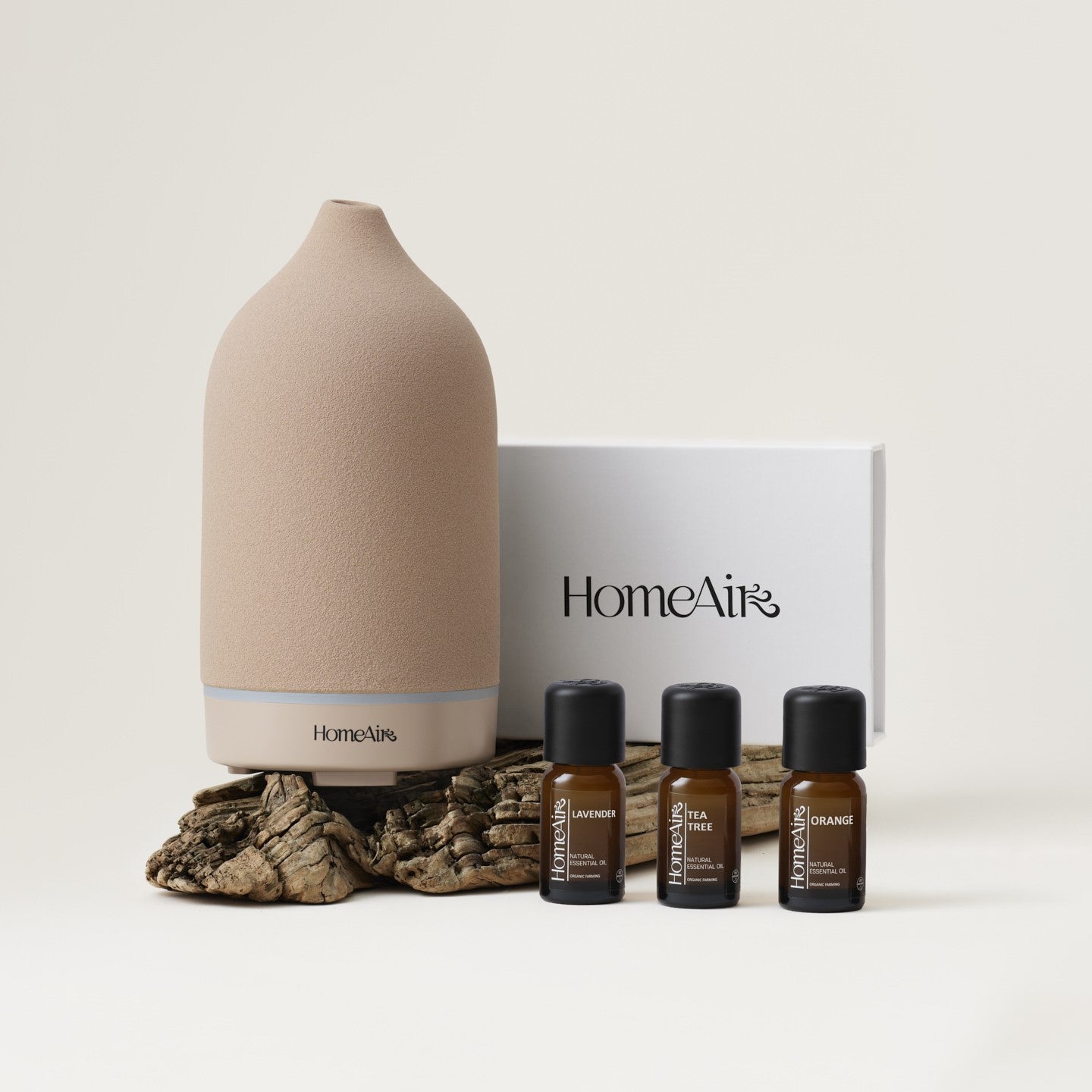 SADA PURE BEIGE | Vonný difuzér + 3 esenciální oleje